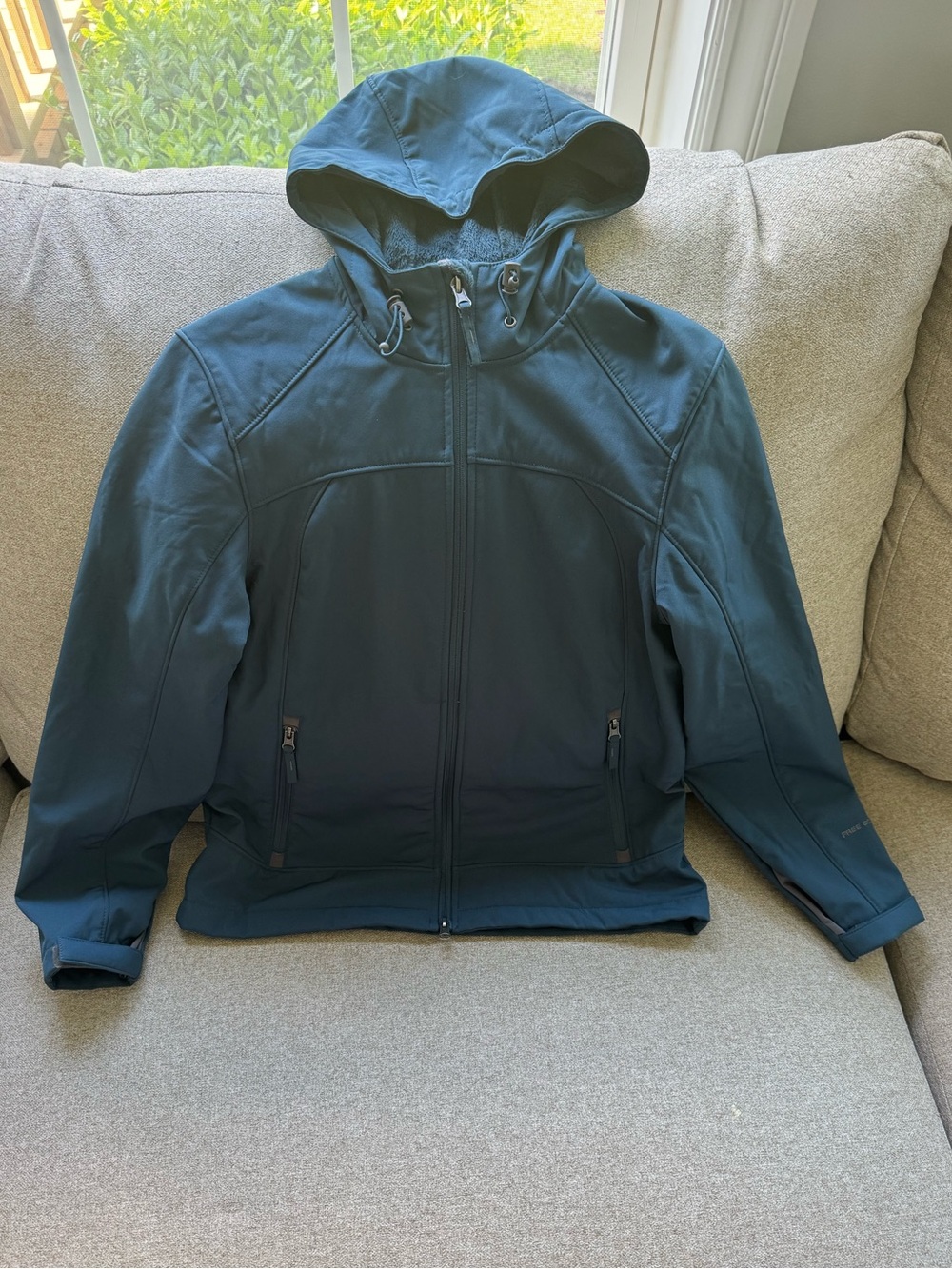 Free Country Women’s Hooded Windbreaker Jacket - Dark Teal